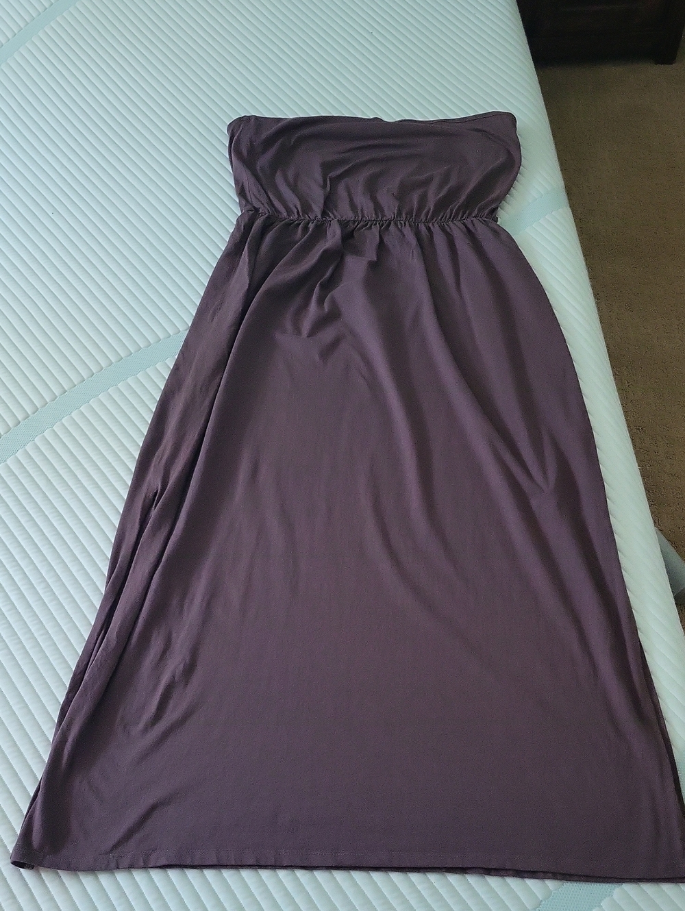 H&M Strapless Maxi Dress in Deep Plum